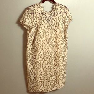 White and black H&M eyelash lace dress